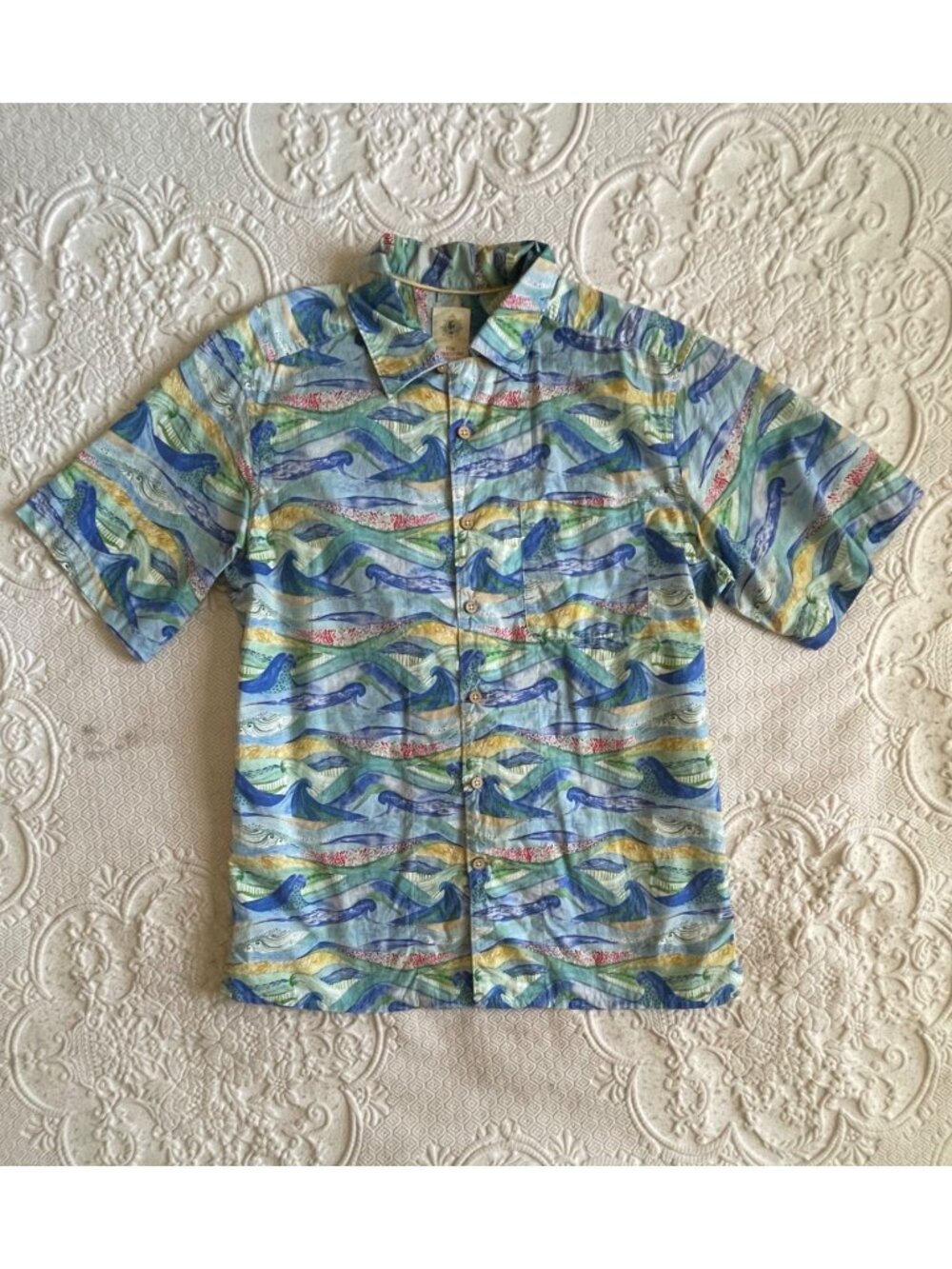 Vintage The Territory Ahead Button-Down Hawaiian Camp Shirt Men's Size Medium